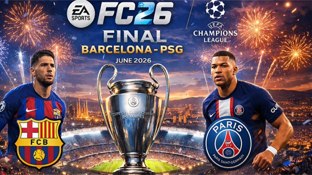 EA FC 26 FINAL UEFA CHAMPIONS LEAGUE BARCELONA - PSG FULL MATCH 4k