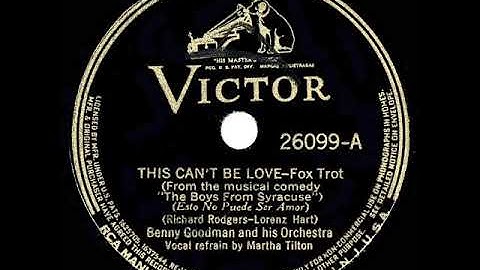 1939 HITS ARCHIVE: This Can’t Be Love - Benny Goodman (Martha Tilton, vocal)