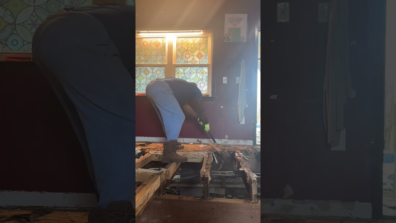 It get worse before it gets better!  DIY floor repair  #diy  #destruction  #flooring  #project