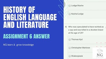 History of English language and literature assignment 6 answer