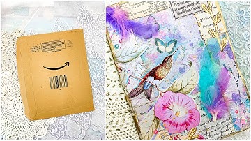 FROM TRASH TO TREASURE: Junk journal from Amazon packaging! #1 The cover | DIY journal tutorial
