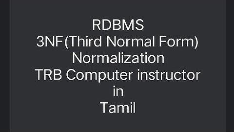 RDBMS/Third normal form/Trb Computer instructor Grade-I