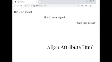 How To Align Attribute in html