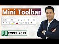 Excel 2019 - Mini Toolbar in Excel | Formatting in Excel
