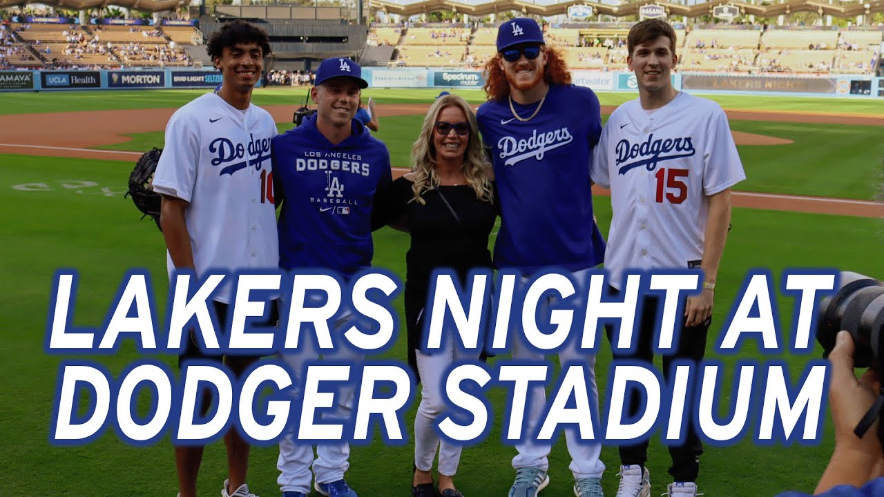 Jeanie Buss, Austin Reaves and Max Christie attend Lakers Night at Dodger  Stadium 