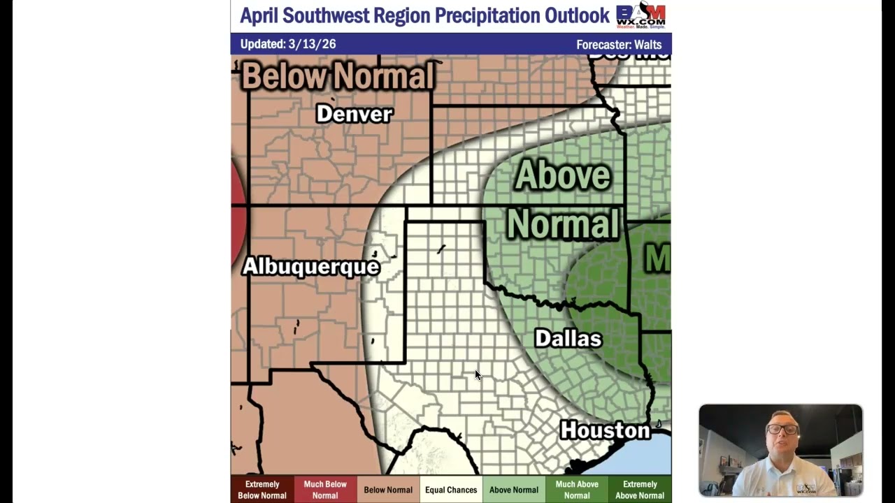 Southwest region April temperature and precipitation outlook 2026
