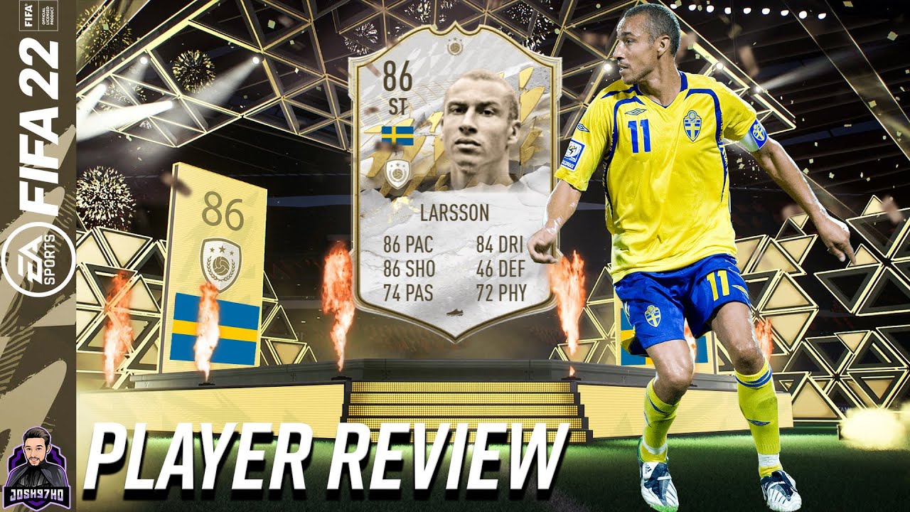 THE BEST CHEAP ICON STRIKER IN FIFA 22? 86 BASE ICON HENRIK LARSSON PLAYER REVIEW! ULTIMATE TEAM
