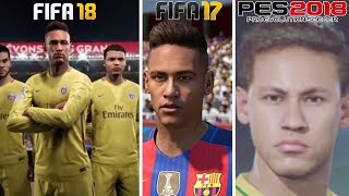 FIFA 18 Neymar Face and Some PSG Faces (PES 2018 and FIFA 17 Comparison)