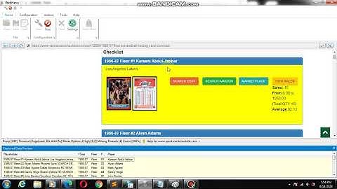 How to scrape Sportscardchecklist data using Webharvy