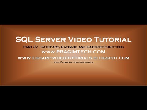 Video: Apakah DW dalam Datepart dalam SQL Server?