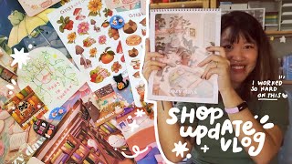 my biggest shop update yet 🍂 designing stickers, new enamel pins & prints, the calendar is here!