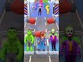 New Kiss & Punch Run Red Spidey vs Joker vs Green Hulk Funny Challenge! #funny