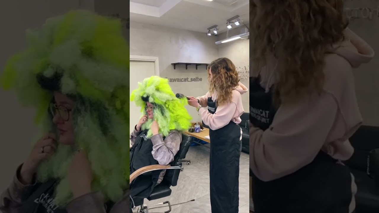 Обожаю эксперименты с волосами 💚/ I love experiments with hair 😸 inst: ekaterina_kawaicat 