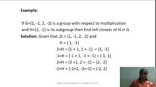 Cosets and properties Session 7