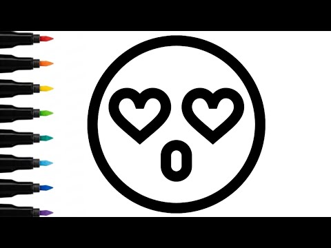 Cute Heart Eyes Emoji 😍 Drawing for Kids | Easy Emoji Drawing Step by Step | Simple Drawing Tutorial