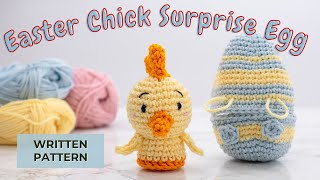 Easter Chick surprise egg crochet pattern Little chick free amigurumi pattern