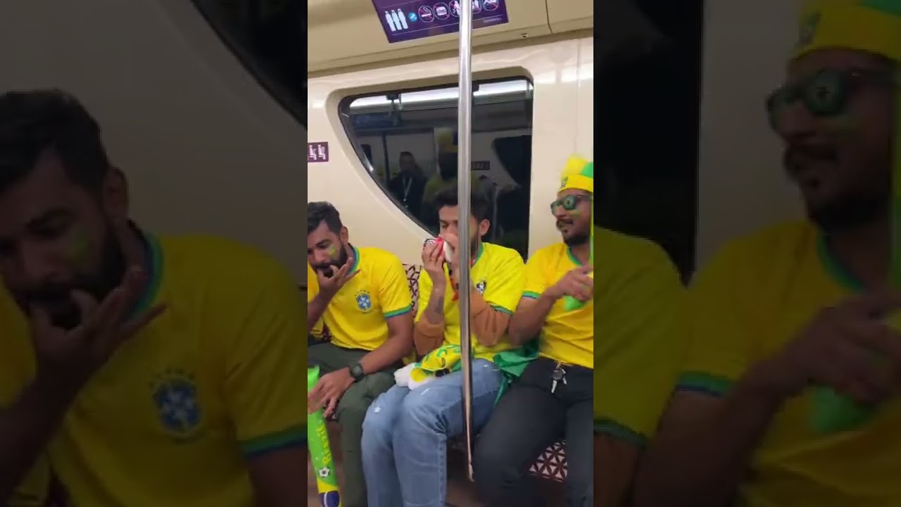 Brazil 🇧🇷 Fans Doha Metro 😍