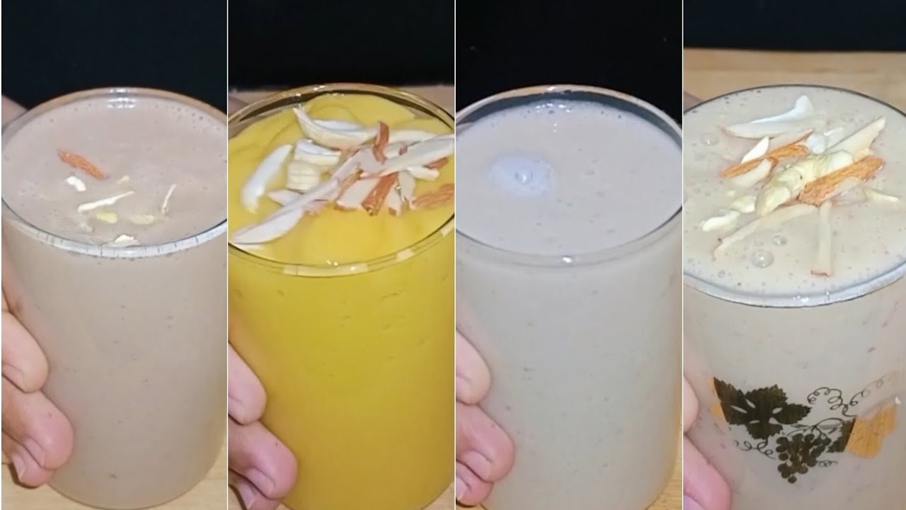 4 Easy Healthy Smoothies Recipes ASMR || 