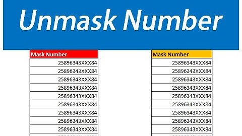 How to Unmask Number in Excel | Big Problem and Small Solution