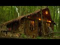 2 DAYS Building a Forest Hut - Open Kitchen and Interior Design - ASMR #6