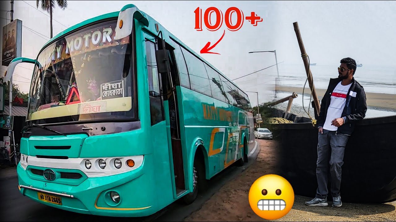 দীঘা বাসে করে গেলাম মন্দারমণি 😋 Digha Kolkata Raju Dar Rocket 100+ 😬 Maity Motors