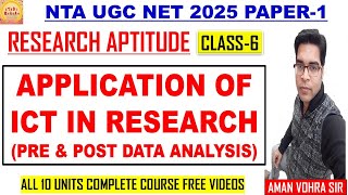 APPLICATION OF ICT IN RESEARCH PRE & POST DATA ANALYSIS class 6 Research aptitude ugc net paper 1 screenshot 2