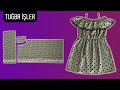 Very Easy Bardot Dress Cutting and Sewing for Kids | Tuğba İşler