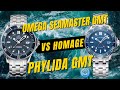 Omega Seamaster GMT vs Phylida GMT homage to the Omega - How well does the Phylida compare?