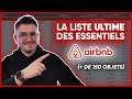 La liste ultime des objets  fournir dans ton airbnb 150 objets