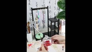 Chinese Calligraphy Brush Set with Double-Tier Bamboo and Nanmu Wood Holde#Calligraphy Art#ink paint