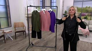 Denim & Co. Active Fit and Flare French Terry Zip Front Jacket on QVC screenshot 5