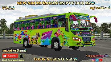 NEW SRI MURUGAN TN PVT BUS MOD RELEASED |BUSSID V3.7.1| #newbussidmod  #bussidid #srimurugan #spg