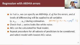 Forecasting Principles & Practice: 10.2 Regression with ARIMA errors using fable