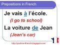 French Lesson 139 - Common Most used French prepositions Â DE EN POUR SANS DANS SUR CHEZ AVEC VERS