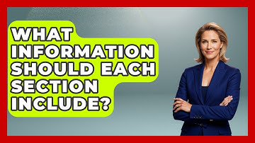 What Information Should Each Section Include? - Job Success Network