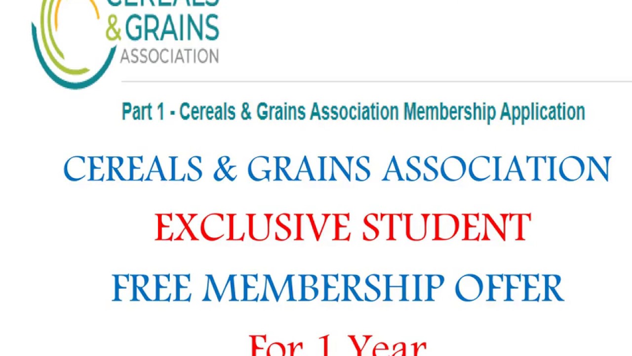 Cereals & Grains Association Exclusive Free Student Membership Offer