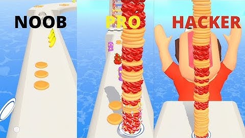 NOOB vs PRO vs HACKER | Pancake Run | Gameplay 1080p Android, iOS game