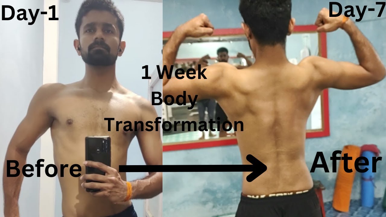 1 Week Natural Body Transformation ll Skinny To Muscular ll Fat loss ...