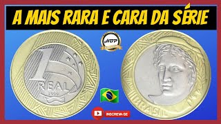 A mais rara e cara da série! 1 real 1999, moeda cobiçada.