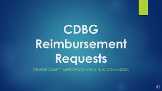 CDBG Reimbursement Requests Video