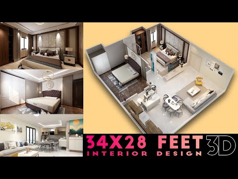34x28 Feet Interior House Design 2BHK Download Free || 2020