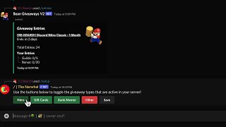 Narwhal Bot - Setting Giveaway Types 
