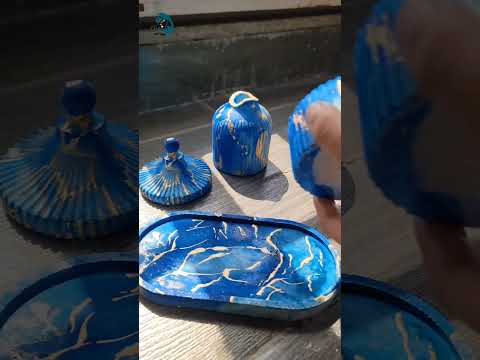Blue trinket tray
