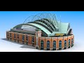 Miller Park Stadium 3D model (360 View) Closed Roof