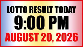 Lotto Result Today 9pm Draw August 20, 2026 PCSO