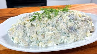 Świąteczna Sałatka Bardzo Smaczny Śledź W Śmietanie
