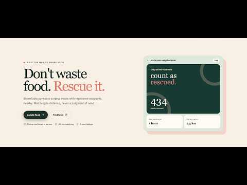ShareTable | Rescue Surplus Food Nearby : AWS App Runner Demo (First Commit)