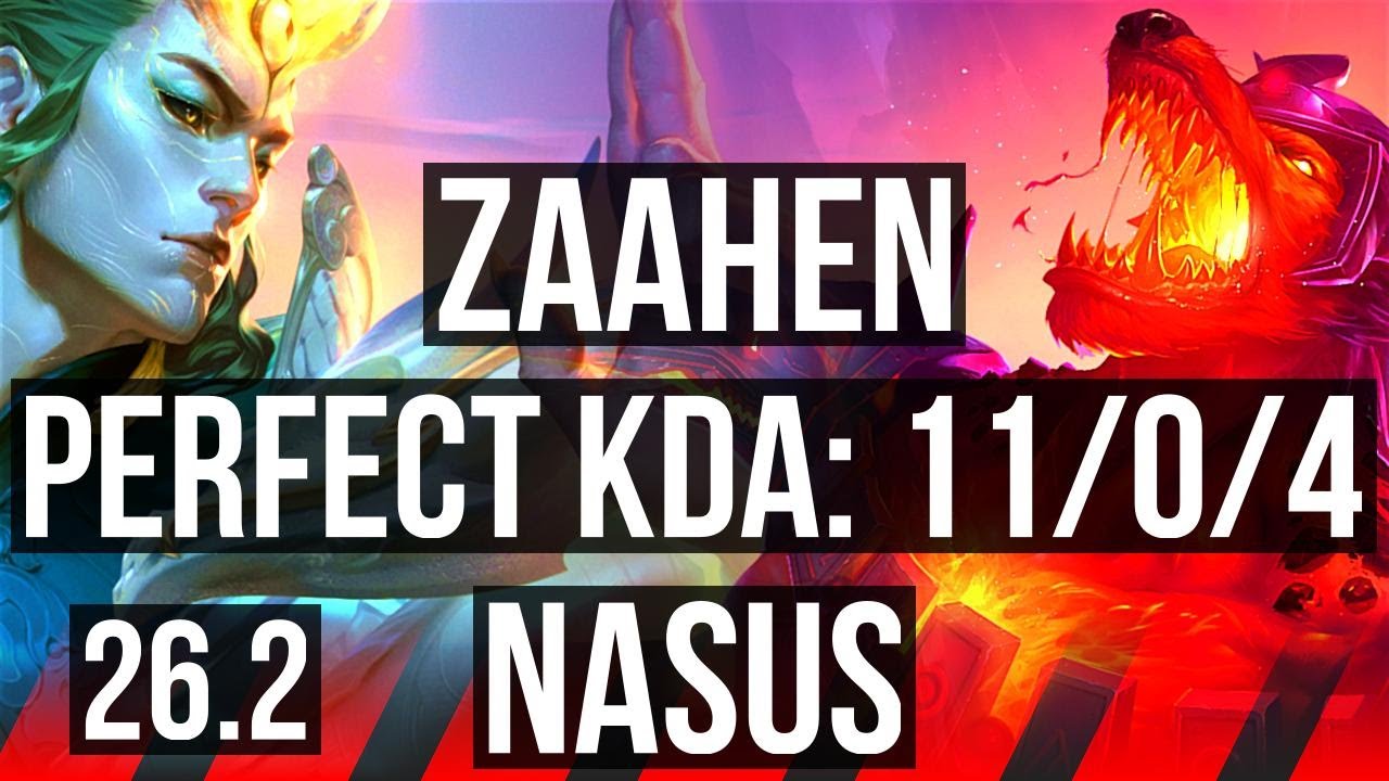 ZAAHEN vs NASUS (TOP) | Perfect KDA: 11/0/4 | EUNE Grandmaster | 26.2