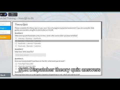 ✅ SCR Dispatcher Theory Quiz answers.