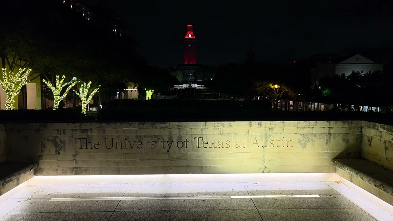 UT Tower Lit Burnt Orange